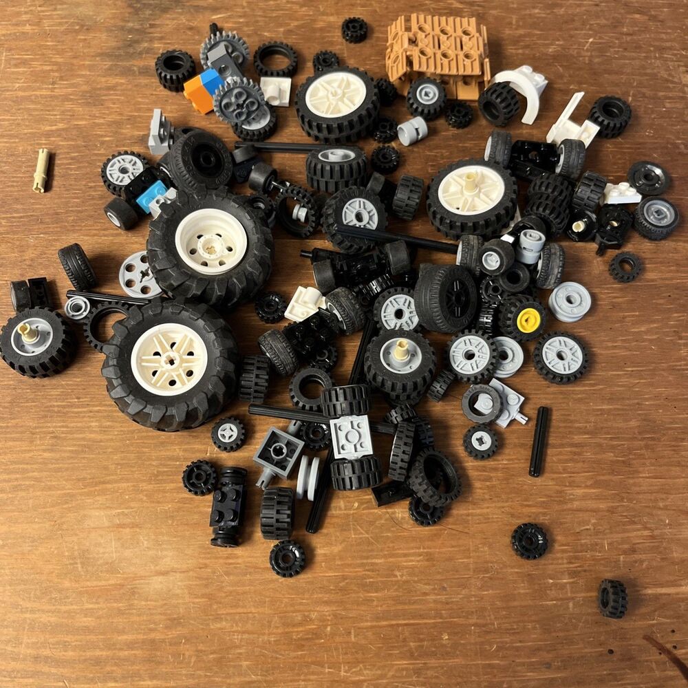 LEGO bulk wheels 10 Oz. Tires axles car vehicle parts pieces